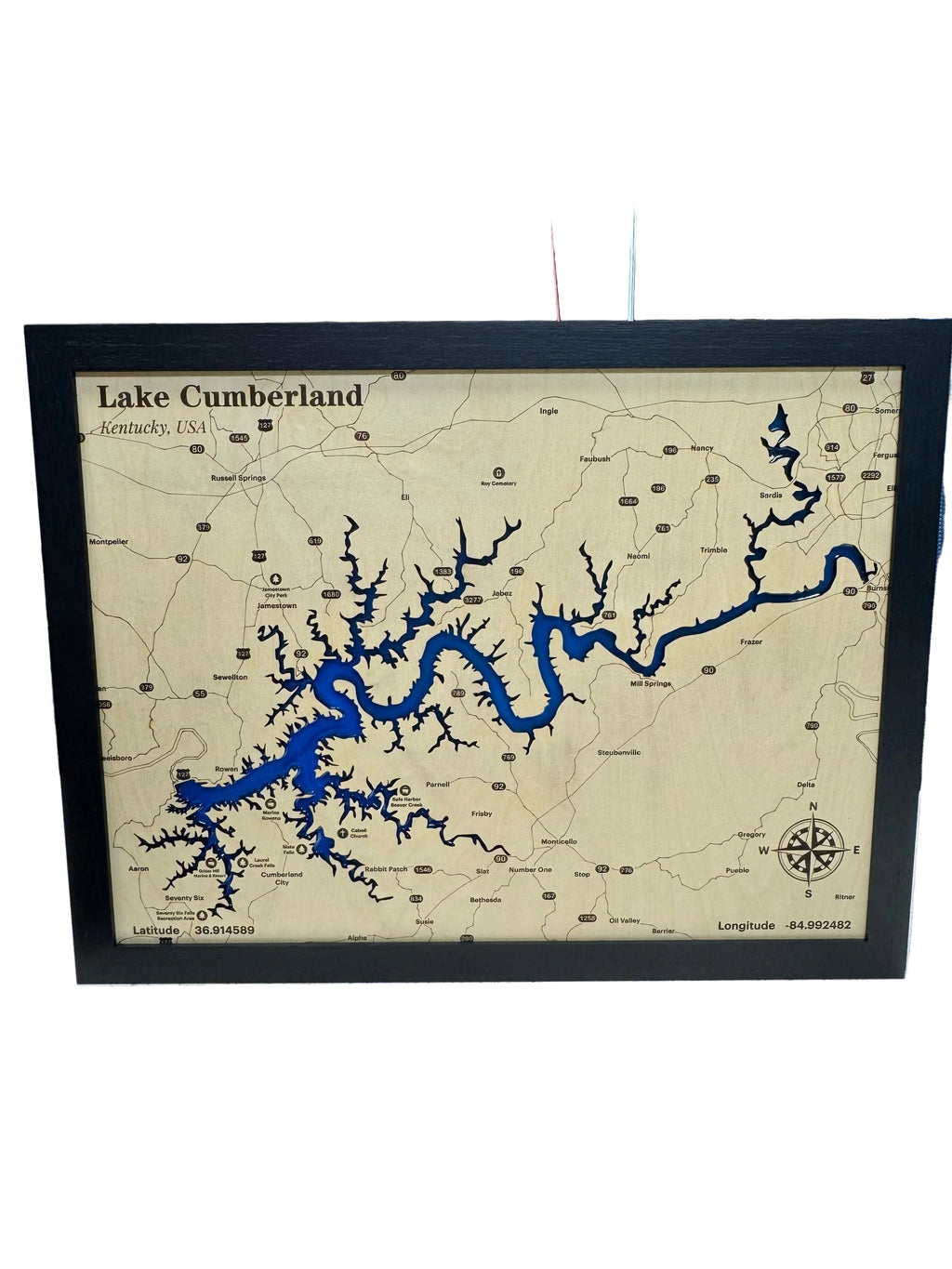 Lake Cumberland Epoxy map