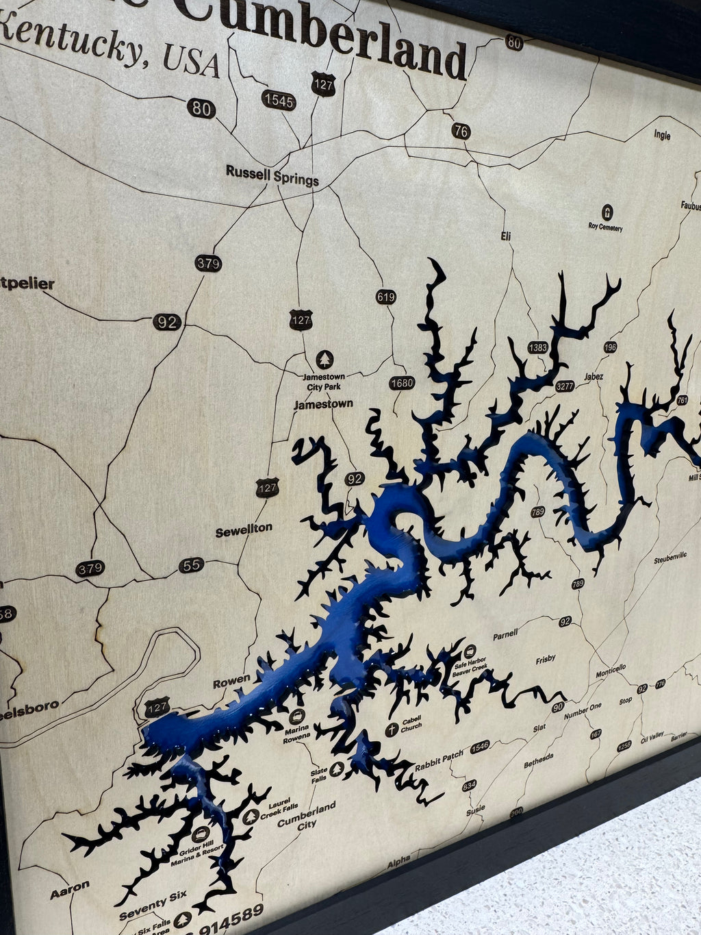 Lake Cumberland Epoxy map