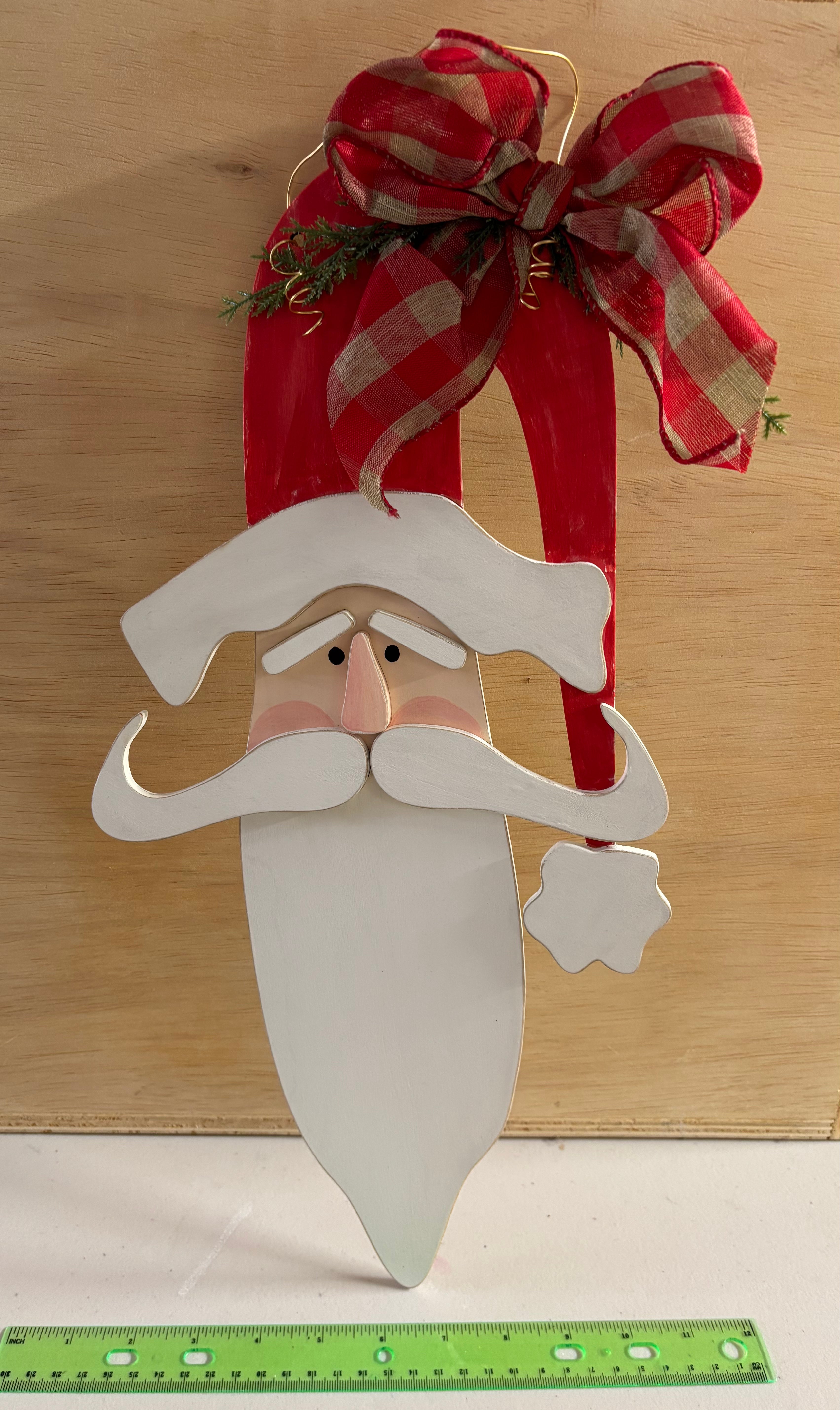 Santa Door Hanger - Red Hat