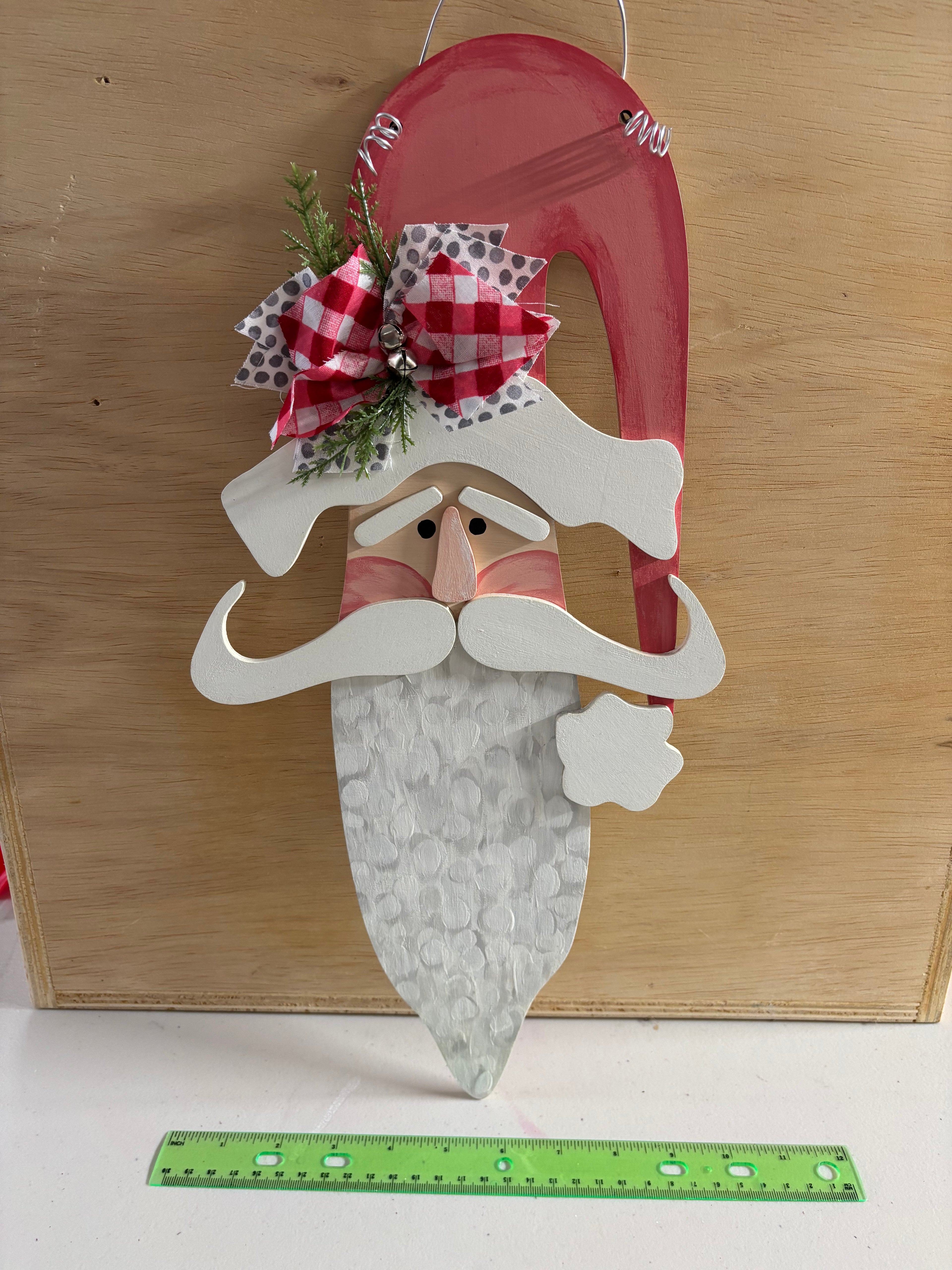 Santa Door Hanger - Pink Hat