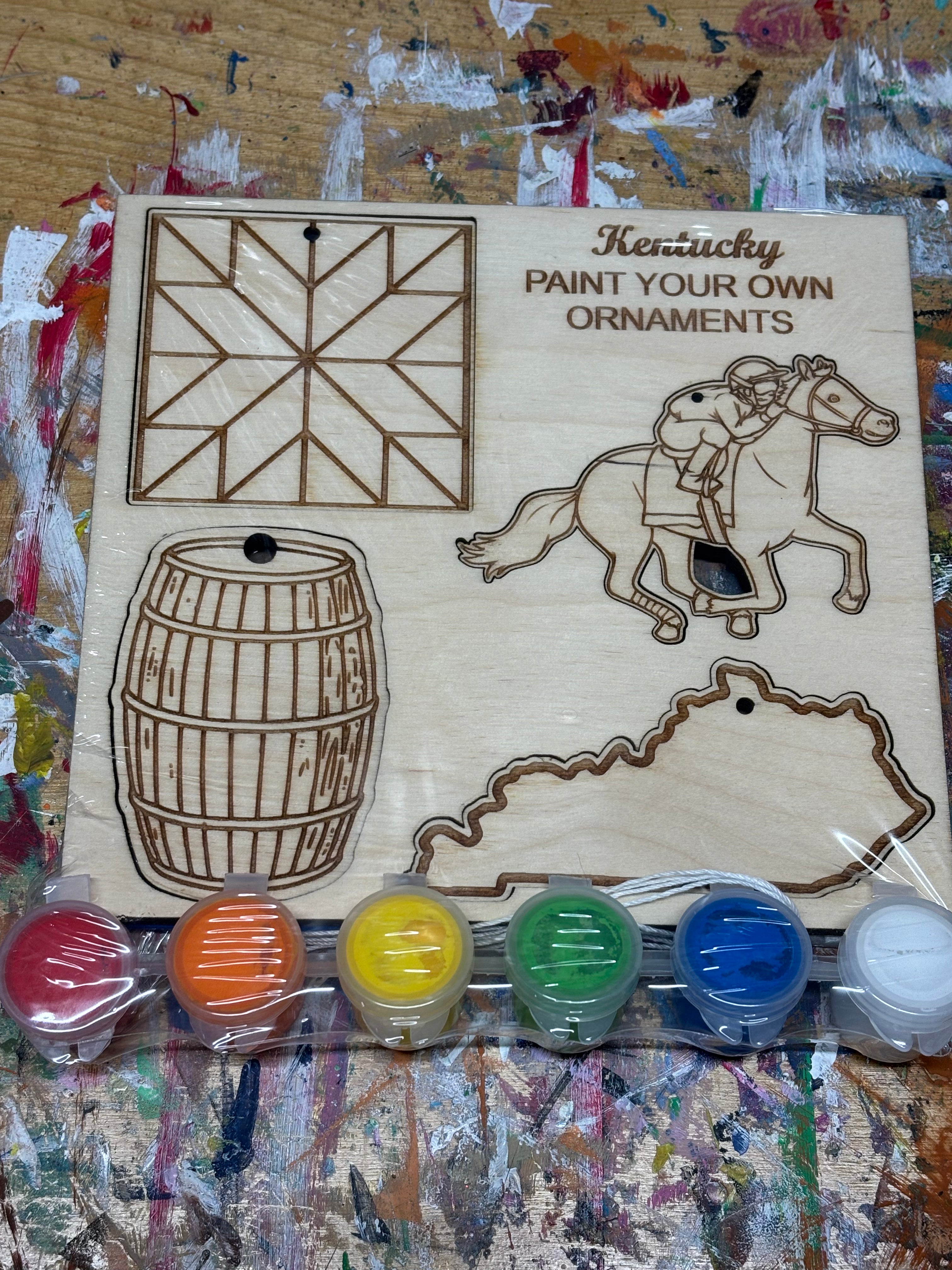 Paint your own Kentucky ornament kit