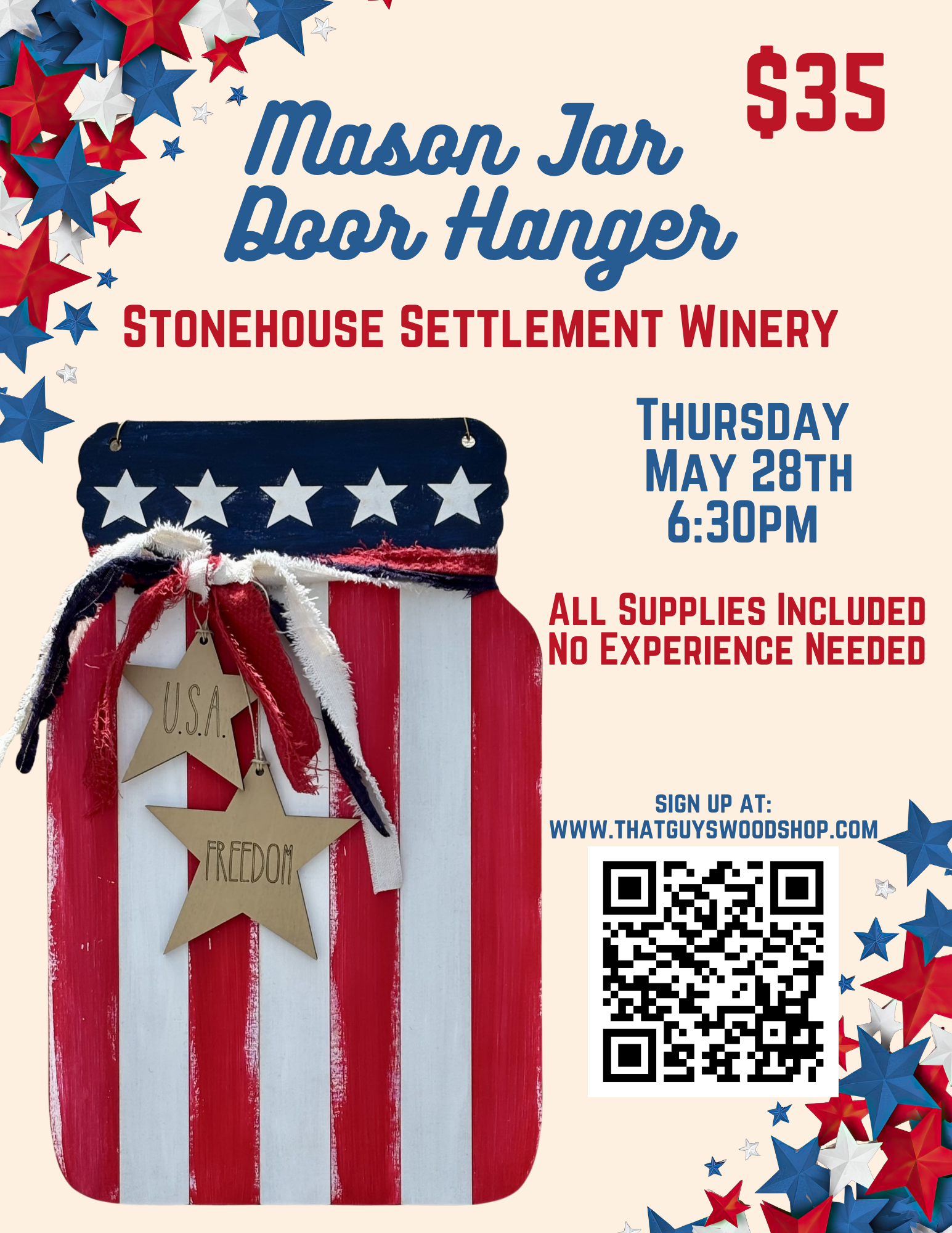 May 28th Paint & Sip at Stonehouse Settlement