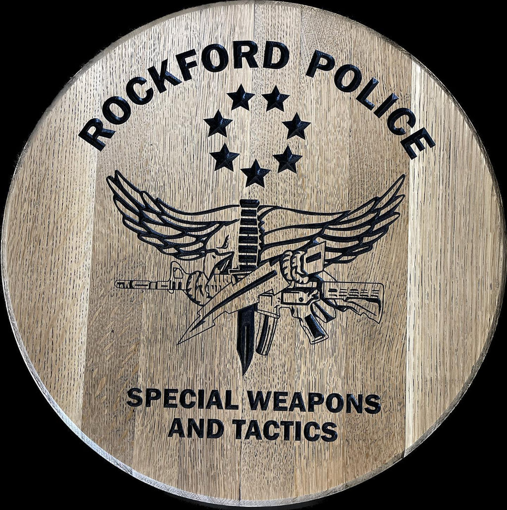Custom Carved or Laser Engraved Bourbon Barrel Lid