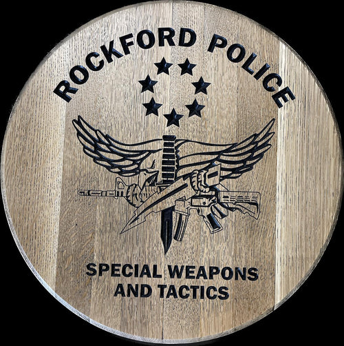 Custom Carved or Laser Engraved Bourbon Barrel Lid