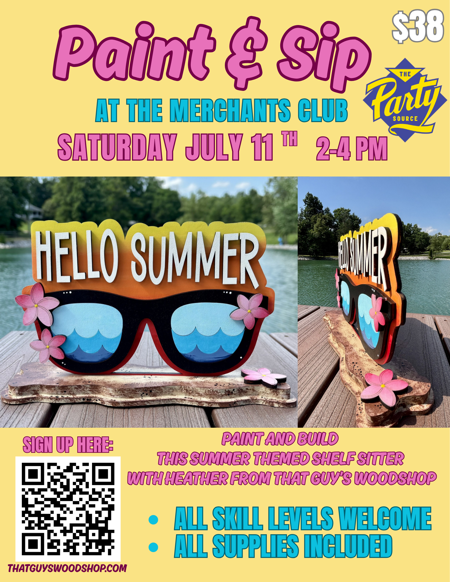 July 11th Paint & Sip and the Merchants Club at the Party Source
